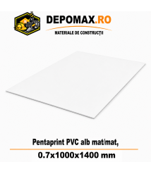 Placa PVC rigid Pentaprint Alb Mat/Mat 0.7x1000x1400 mm